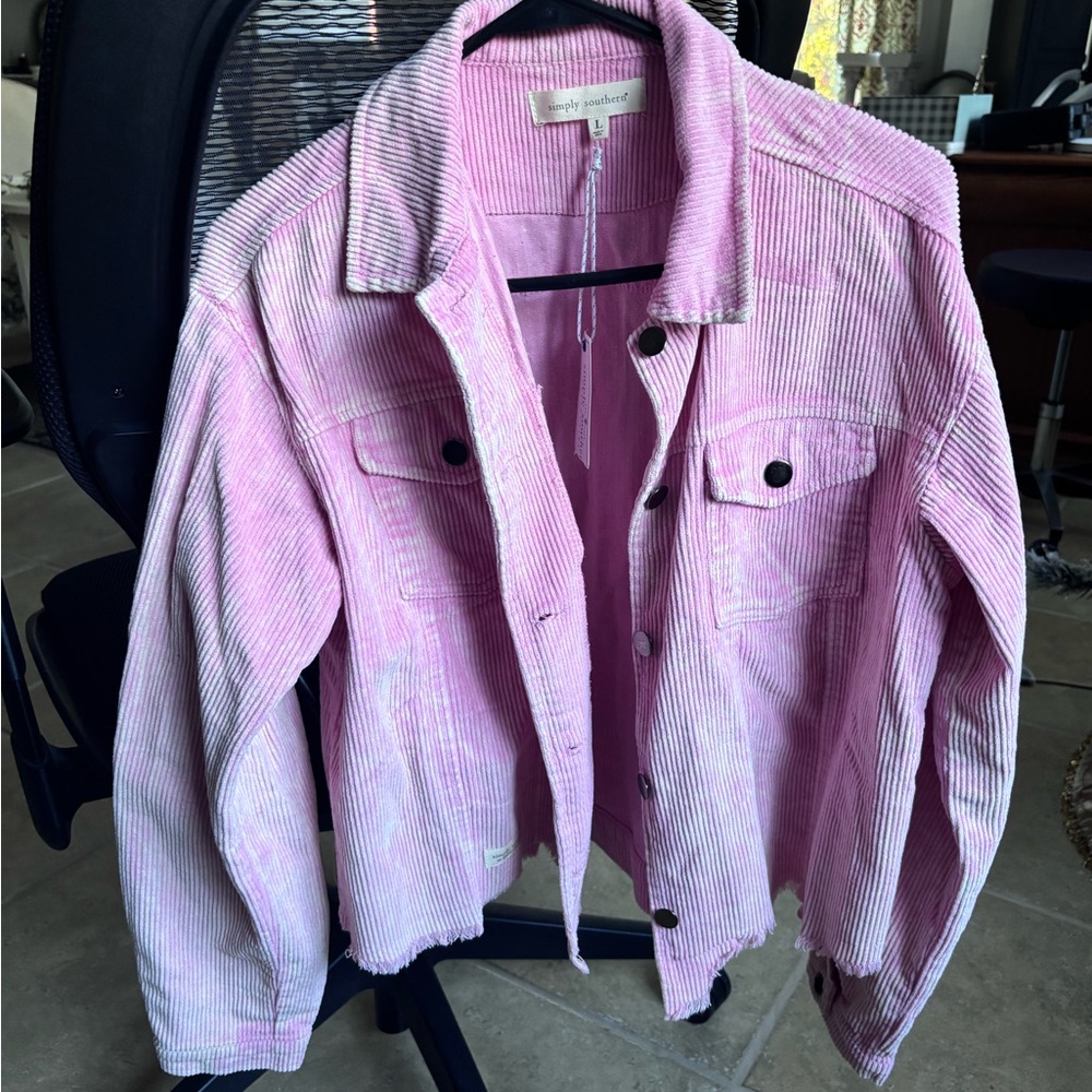 Simply Southern Light Pink Corduroy Jean Jacket